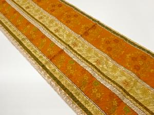 本場筑前博多縞に花葉模様織出し名古屋帯